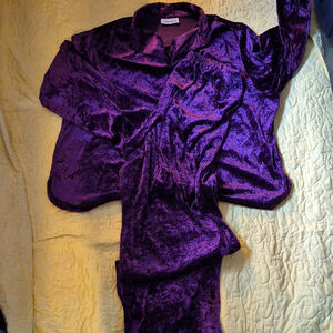 Anthony Richards Loungewear Set. Gorgous Crushed Velvet/purple/maroon.(#1940)'